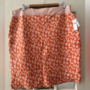 Anthropologie Pink and Orange Patterned Knit Skirt